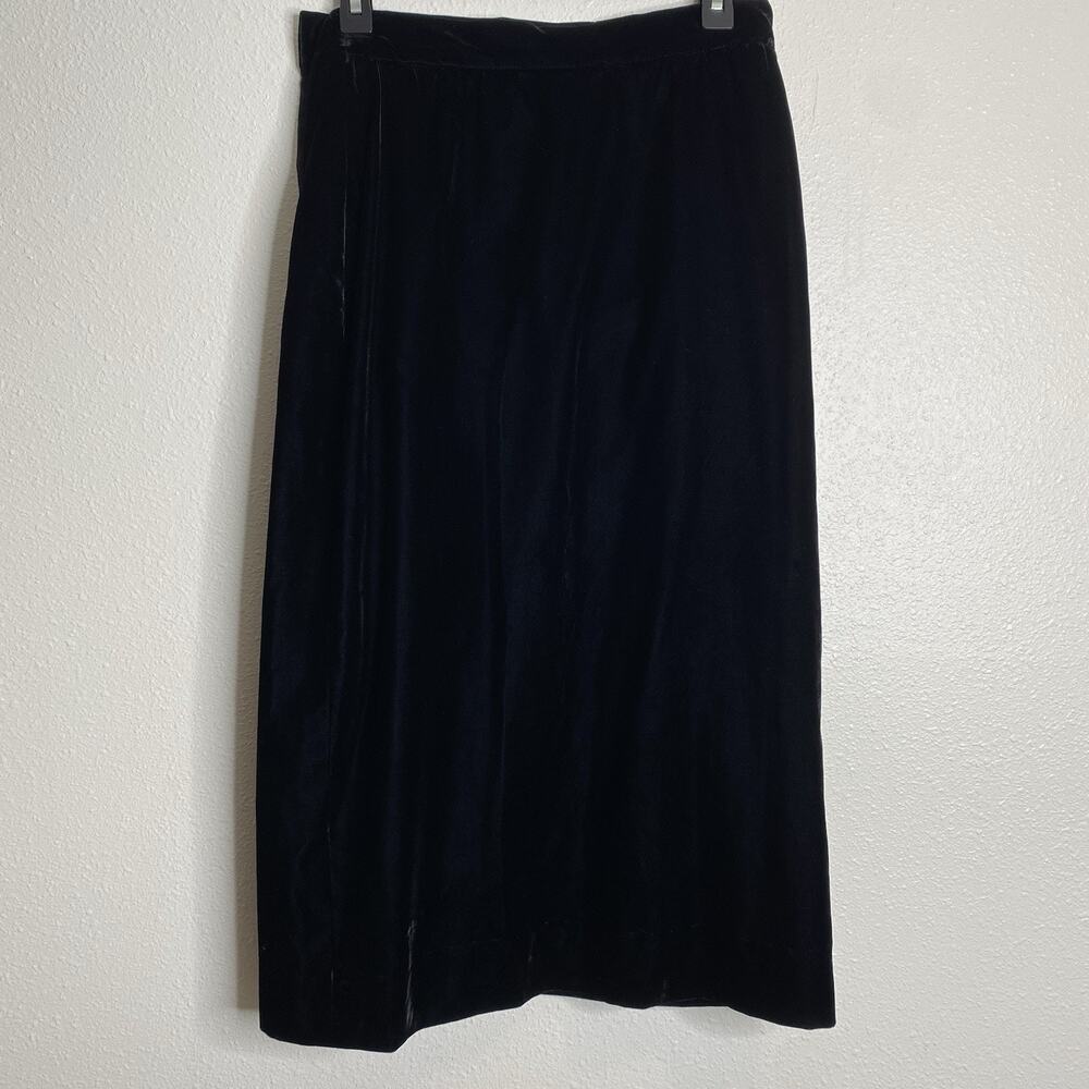 Vintage Escada Women’s Midi Skirt, Sz 40, Black Velvet, Germany 80’s - Picture 9 of 9